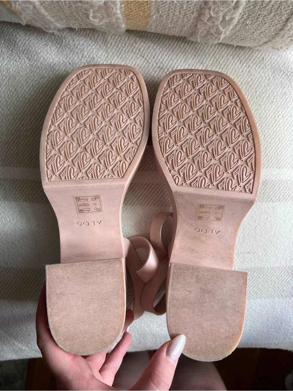 ALDO Women's Blush Pink Block Heel Sandals